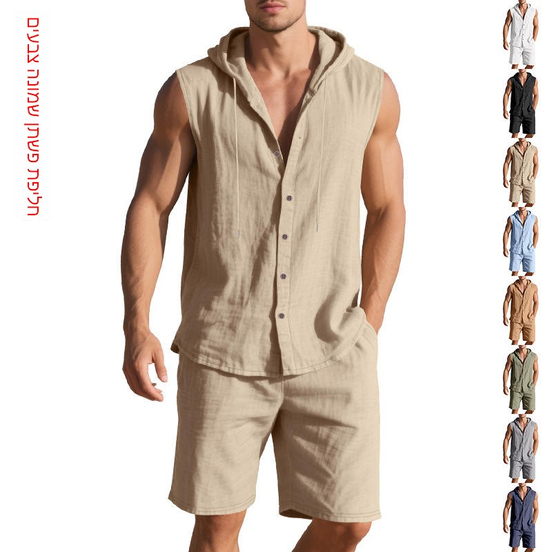 Linen Shirt Breathable - Conjunto de Dos Piezas para Hombre,