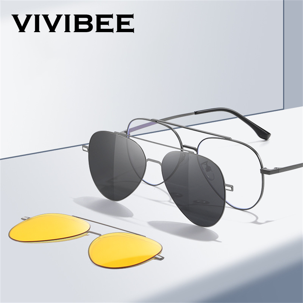 Sunglasses Aviator Polarized - VIVIBEE, gafas de sol polarizadas magnéticas