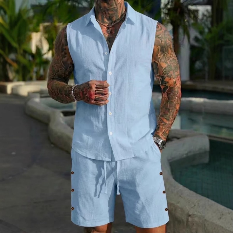 Conjunto de 2 Piezas para Homb - Short Linen Drawstring reseña y precio