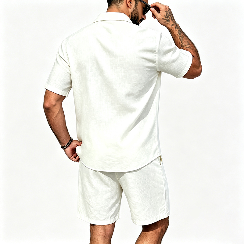 Conjunto de Dos Piezas de Lino - Shirt Camp Collar reseña y precio