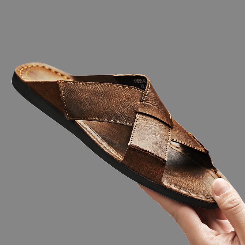 Zapatillas de hombre de cuero  - Flip Flop Leather Men reseña y precio