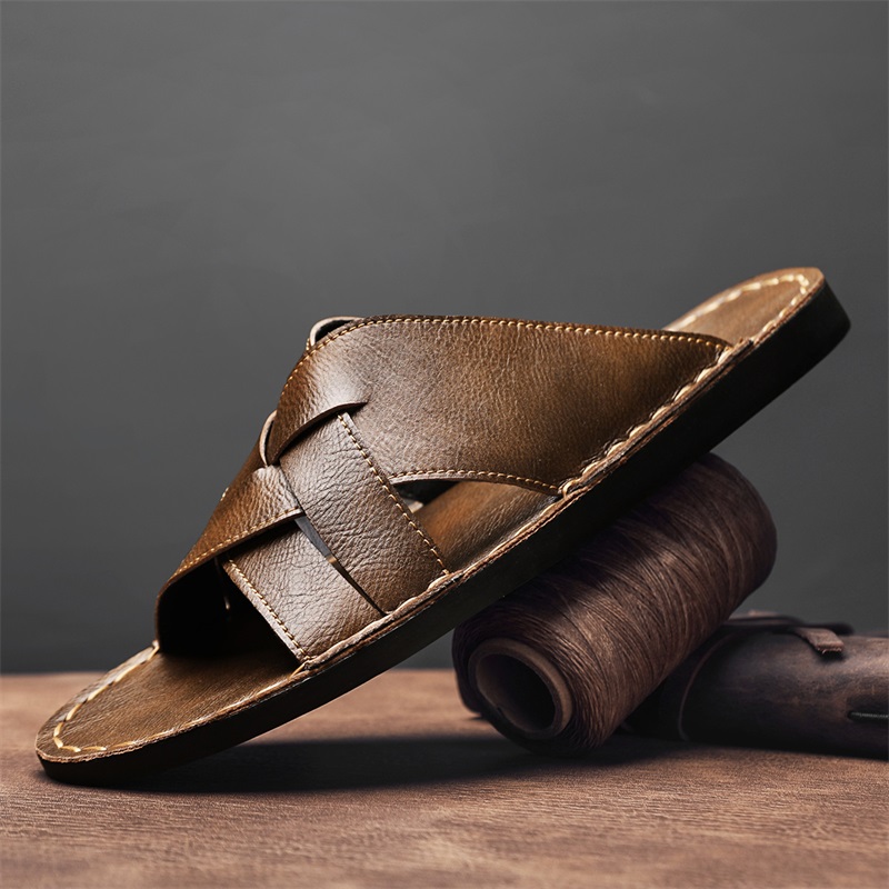 Zapatillas de cuero genuino a  - Flip Flop Leather Men reseña y precio