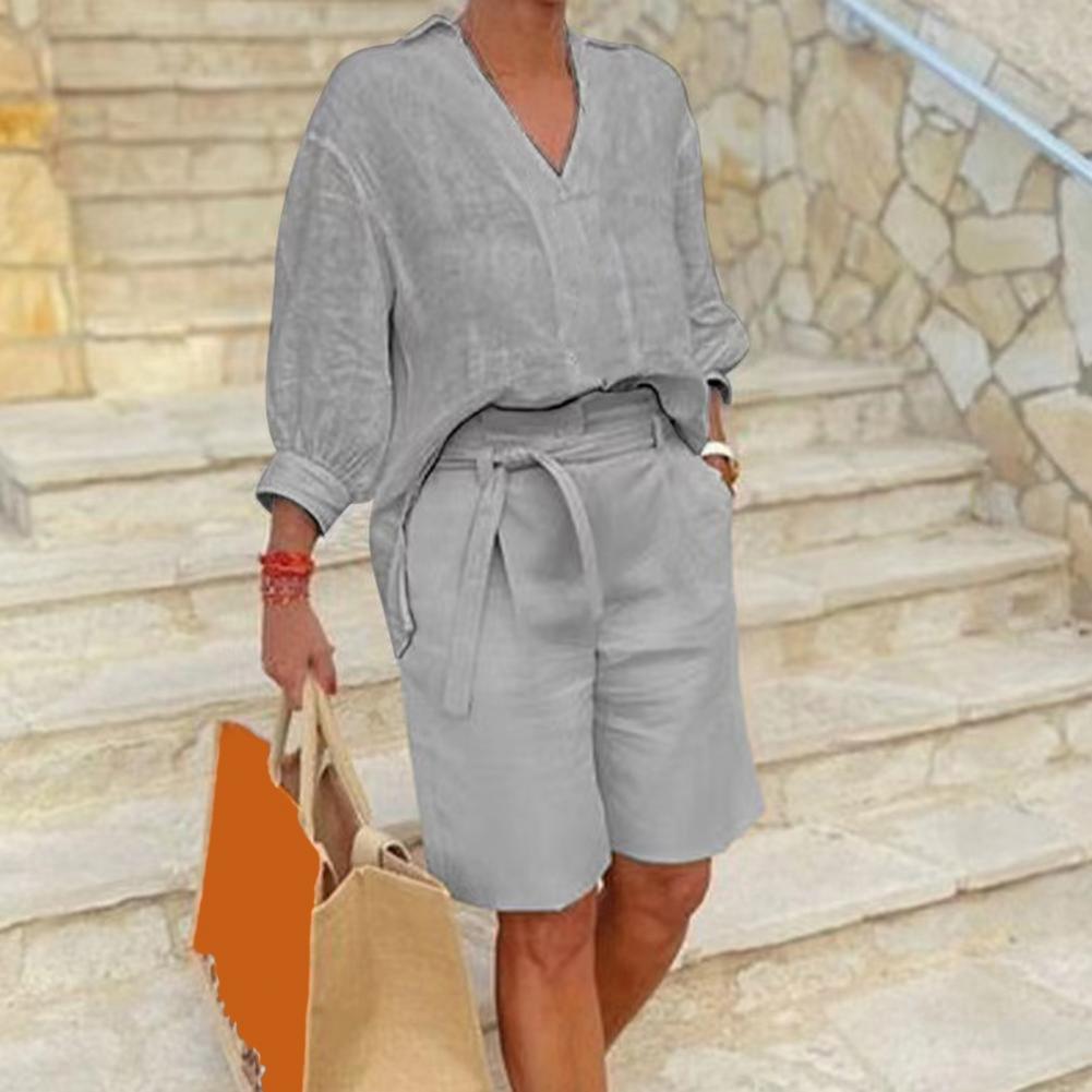 Conjunto de dos piezas de algo - Linen Shirt Breathable reseña y precio